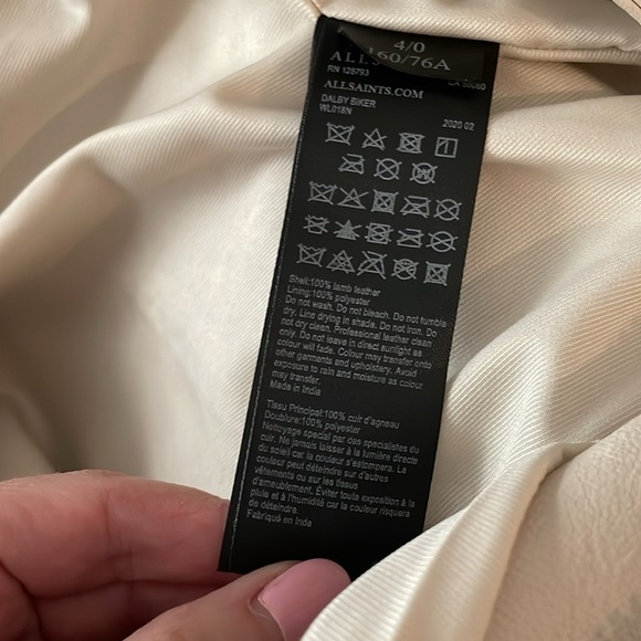 AllSaints Dalby Biker Leather Jacket- 0 - Picture 9 of 13